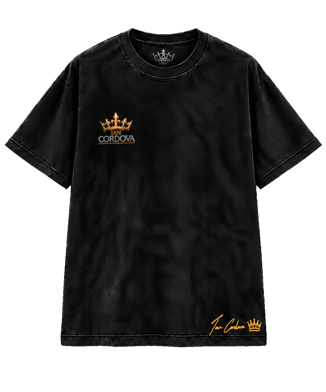 Front of Black Ian Cordova Crown Stack Tee