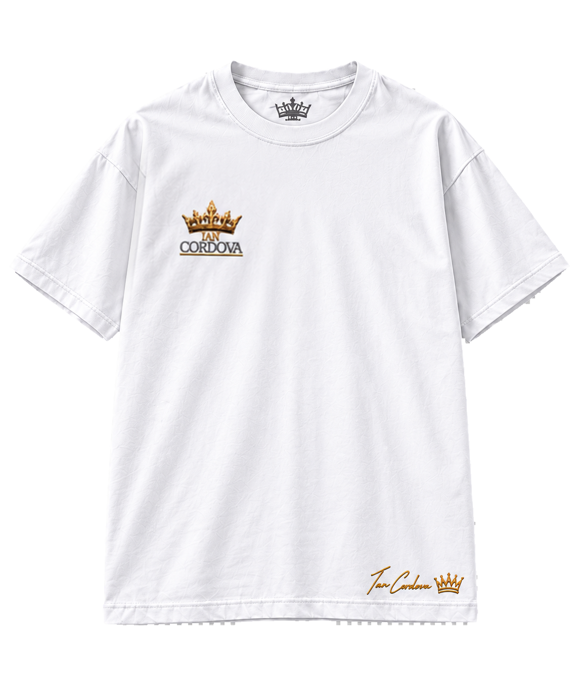Front of White Ian Cordova Crown Stack Tee