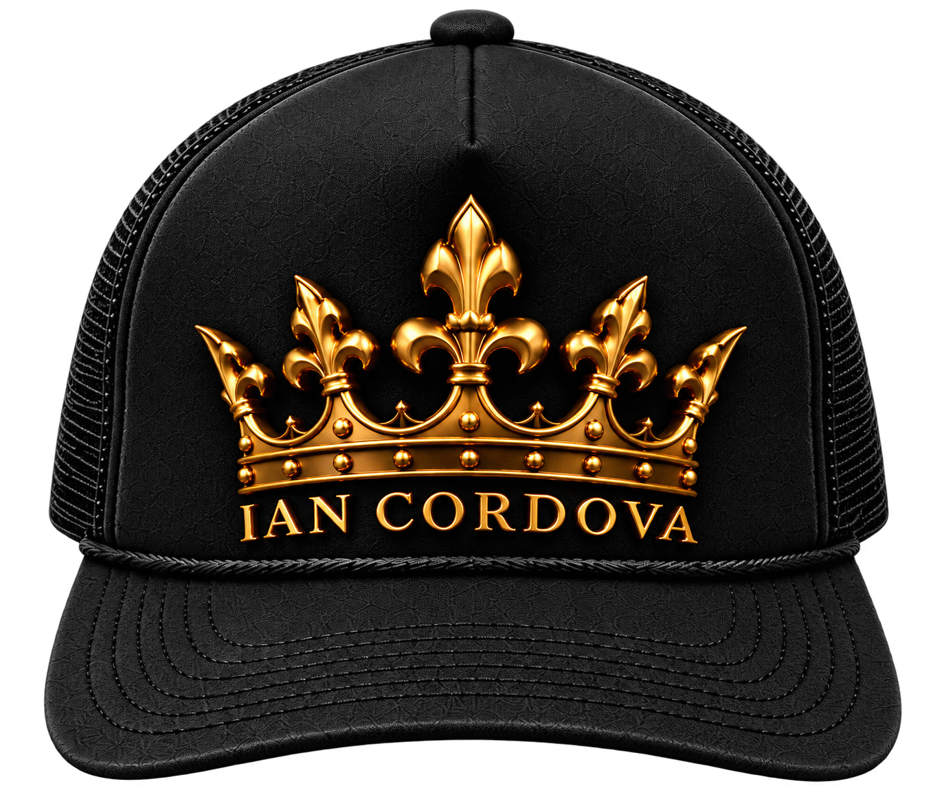 Black Ian Cordova crown trucker hat