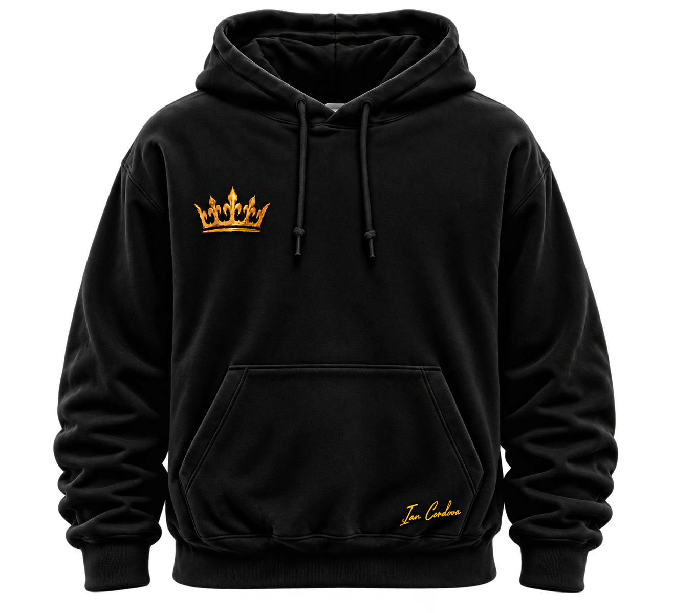 Front of black Takeover Crown Hoodie